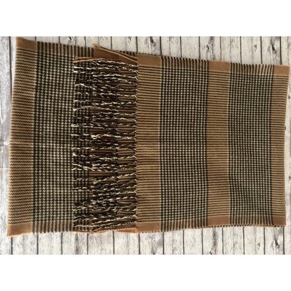 Men Women unisex 100% CASHMERE Warm Brown Scarf Light Soft Wool SCOTLAND - Picture 1 of 7